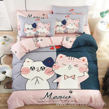 Cartoon Printed 100% Cotton 3 sets Bedding Set